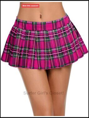 Avidlove Pleated Mini Skirt 95% Polyester 5% Spandex Role Play Costume